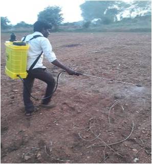 farmer spraying pesticides